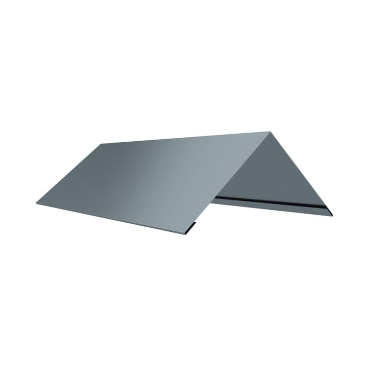 Firstblech flach | 145 x 145 x 2000 mm | 140° | Stahl 0,63 mm | 200 µm HPS Ultra® | 7040 - Fenstergrau #1