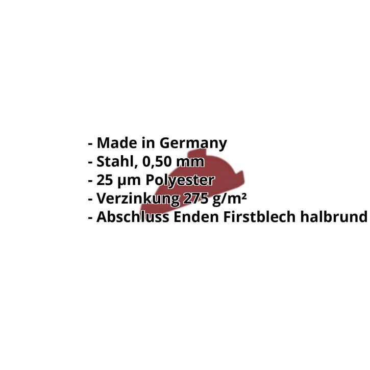 Firstblechendstück | Stahl 0,50 mm | 25 µm Polyester | 3005 - Weinrot #2