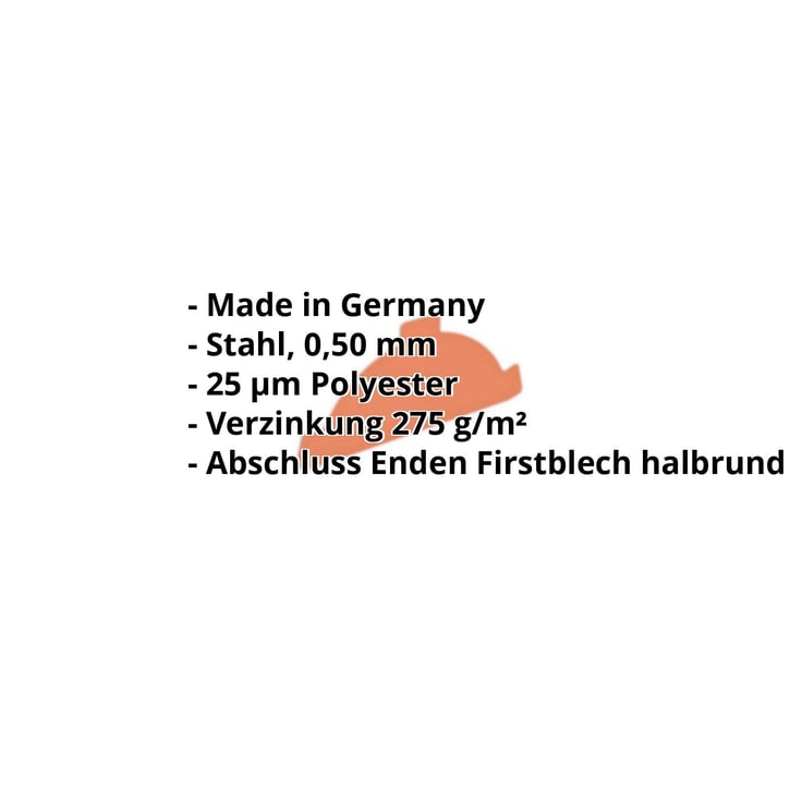 Firstblechendstück | Stahl 0,50 mm | 25 µm Polyester | 8004 - Kupferbraun #2