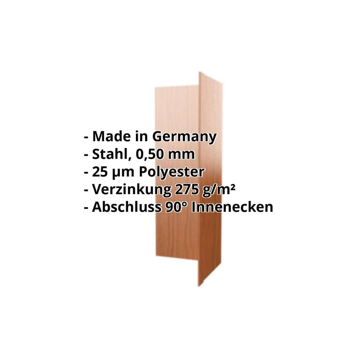 Innenecke | 150 x 150 x 2000 mm | Stahl 0,50 mm | 25 µm Polyester | Holzoptik - Eiche #2