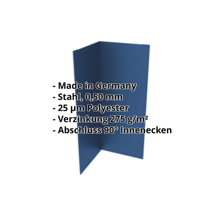 Innenecke | 150 x 150 x 2000 mm | Stahl 0,50 mm | 25 µm Polyester | 5010 - Enzianblau #2