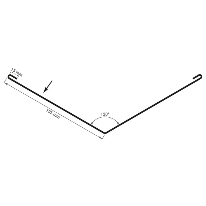 Kehlblech | 195 x 195 x 2000 mm | Stahl 0,75 mm | 25 µm Polyester | 9010 - Reinweiß #2