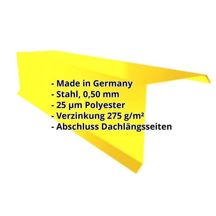 Ortgangwinkel | 110 x 100 x 2000 mm | Stahl 0,50 mm | 25 µm Polyester | 1021 - Rapsgelb #2