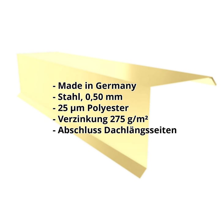 Ortgangwinkel | 110 x 100 x 2000 mm | Stahl 0,50 mm | 25 µm Polyester | 1015 - Hellelfenbein #2