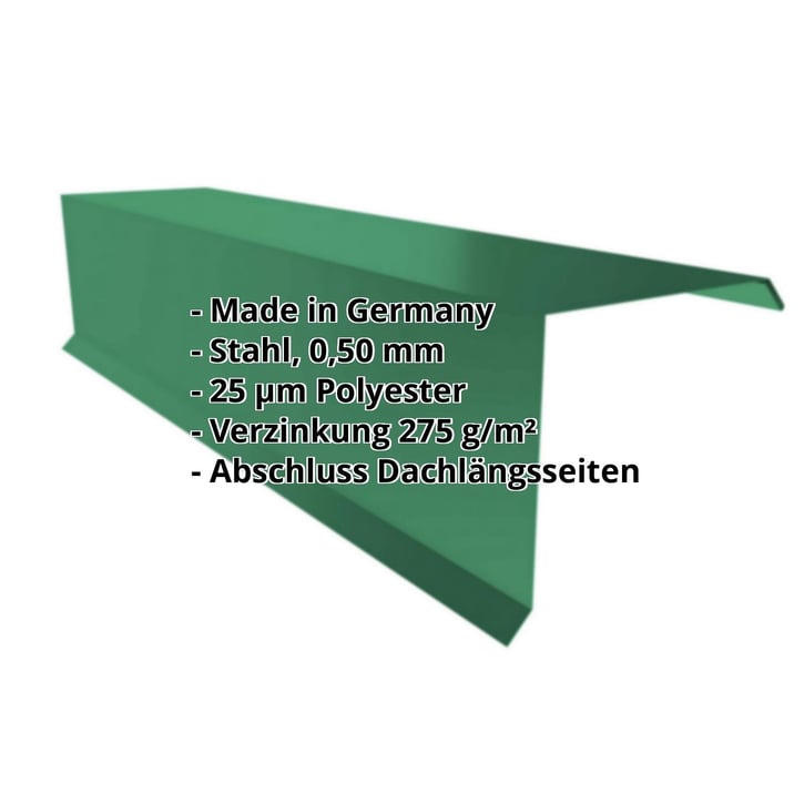 Ortgangwinkel | 110 x 100 x 2000 mm | Stahl 0,50 mm | 25 µm Polyester | 6029 - Minzgrün #2