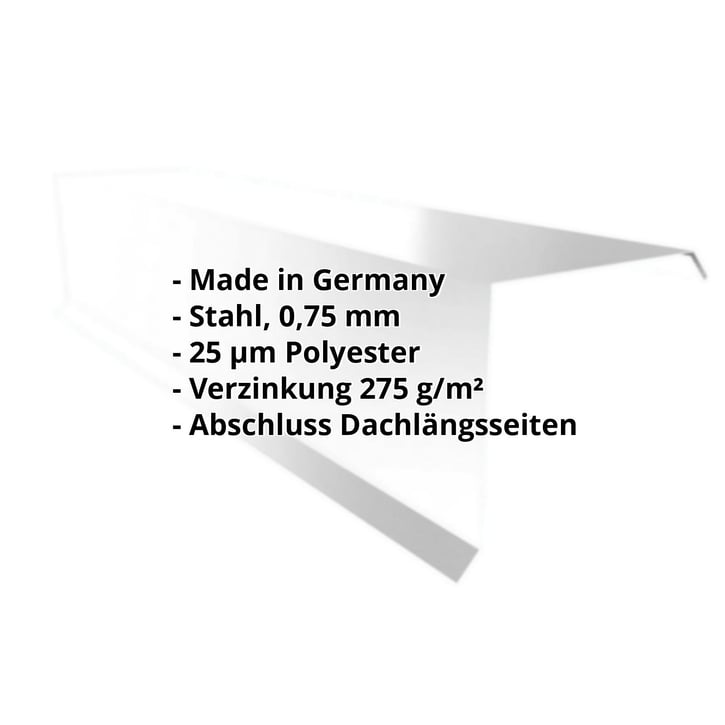 Ortgangwinkel | 110 x 100 x 2000 mm | Stahl 0,75 mm | 25 µm Polyester | 7035 - Lichtgrau #2