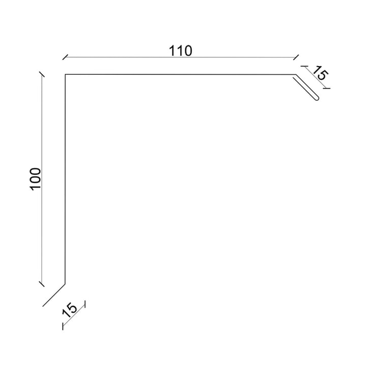 Ortgangwinkel | 110 x 100 x 2000 mm | Stahl 0,75 mm | 25 µm Polyester | 9002 - Grauweiß #3