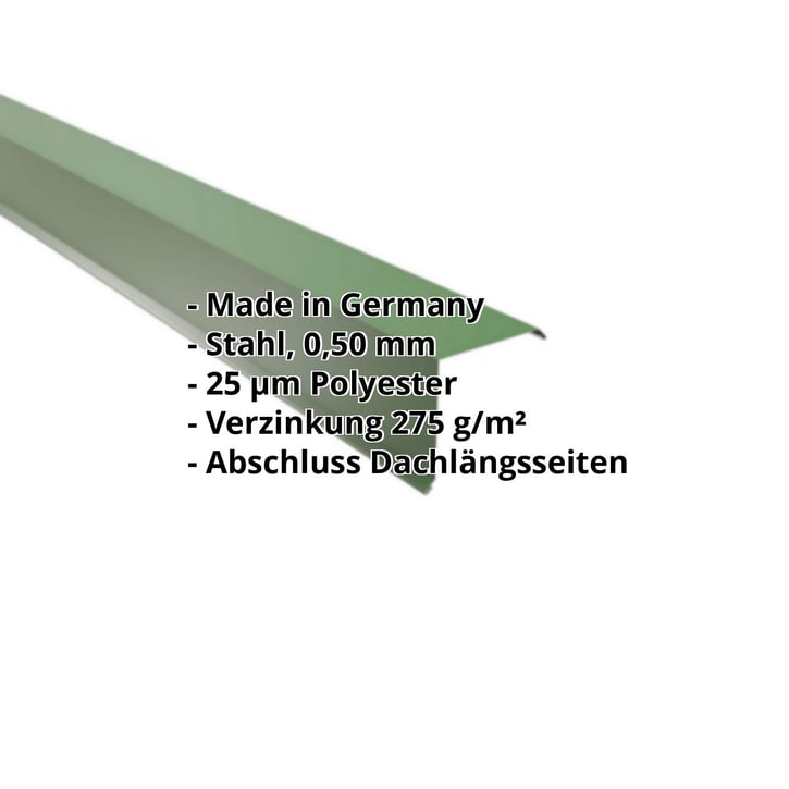 Ortgangwinkel | 115 x 115 mm | Stahl 0,50 mm | 25 µm Polyester | 6002 - Laubgrün #2
