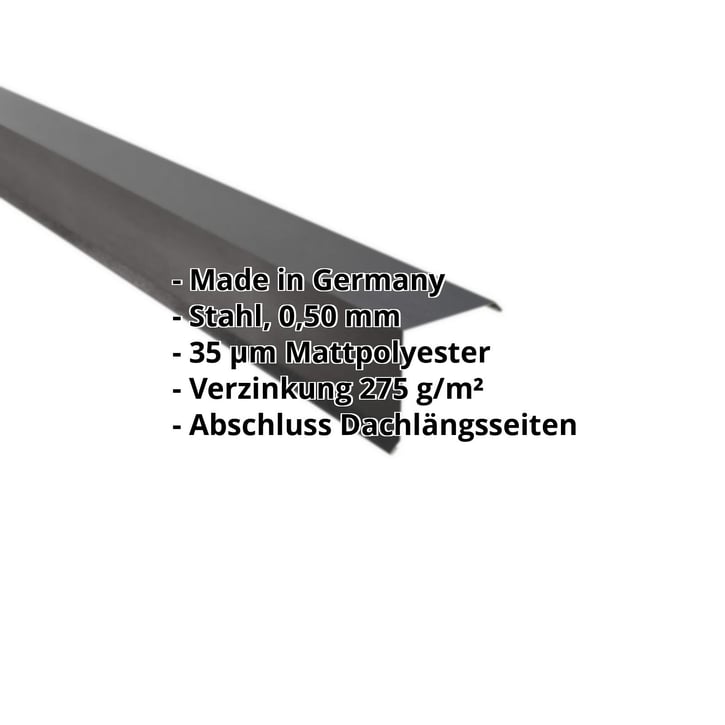 Ortgangwinkel | 115 x 115 mm | Stahl 0,50 mm | 35 µm Mattpolyester | 23 - Dunkelgrau #2