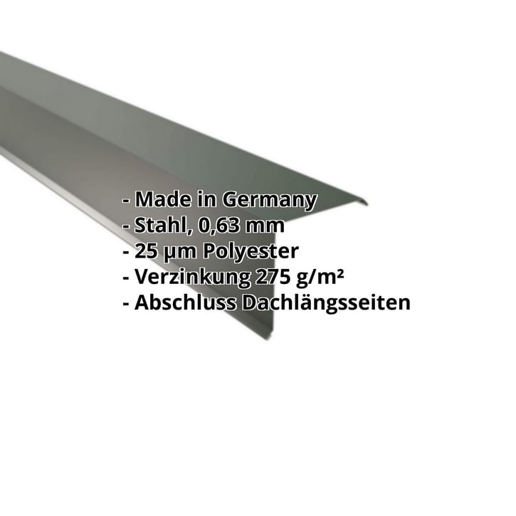 Ortgangwinkel | 150 x 150 mm | Stahl 0,63 mm | 25 µm Polyester | 6020 - Chromoxidgrün #2