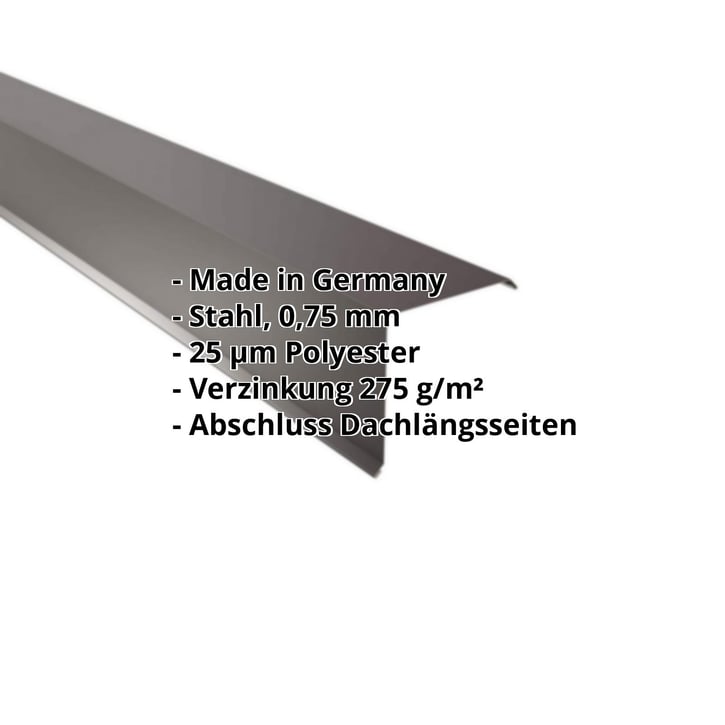 Ortgangwinkel | 150 x 150 mm | Stahl 0,75 mm | 25 µm Polyester | 8017 - Schokoladenbraun #2