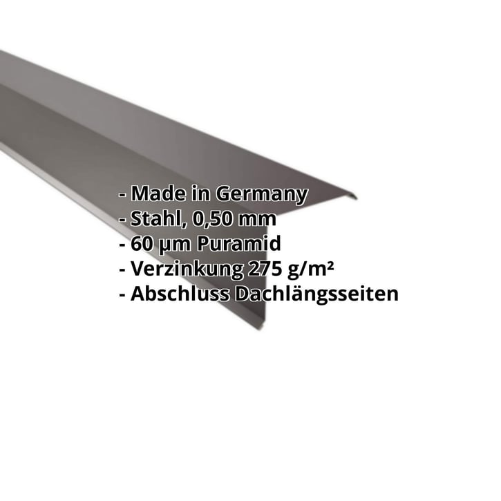 Ortgangwinkel | 150 x 150 mm | Stahl 0,50 mm | 60 µm Puramid | 8017 - Schokoladenbraun #2