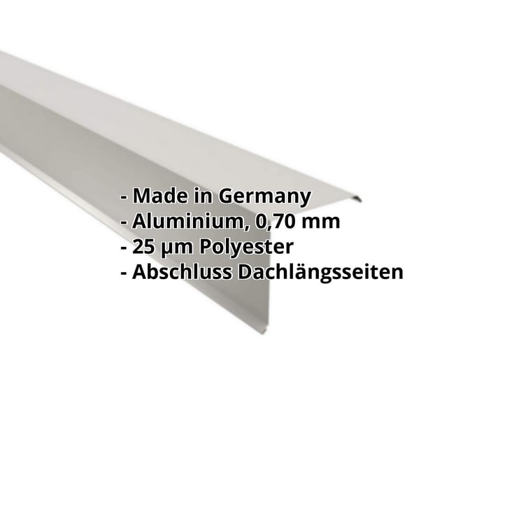 Ortgangwinkel | 150 x 150 mm | Aluminium 0,70 mm | 25 µm Polyester | 9006 - Weißaluminium #2