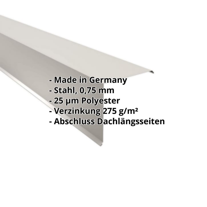 Ortgangwinkel | 200 x 200 mm | Stahl 0,75 mm | 25 µm Polyester | 9002 - Grauweiß #2