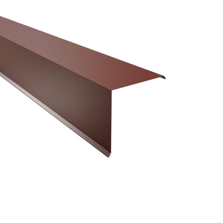 Ortgangwinkel | 200 x 200 mm | Stahl 0,50 mm | 60 µm Puramid | 8012 - Rotbraun #1