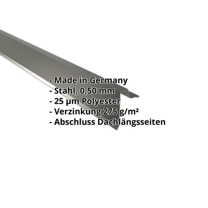 Ortgangwinkel | Stehfalzprofil 33/500 | Stahl 0,50 mm | 25 µm Polyester | 6020 - Chromoxidgrün #2