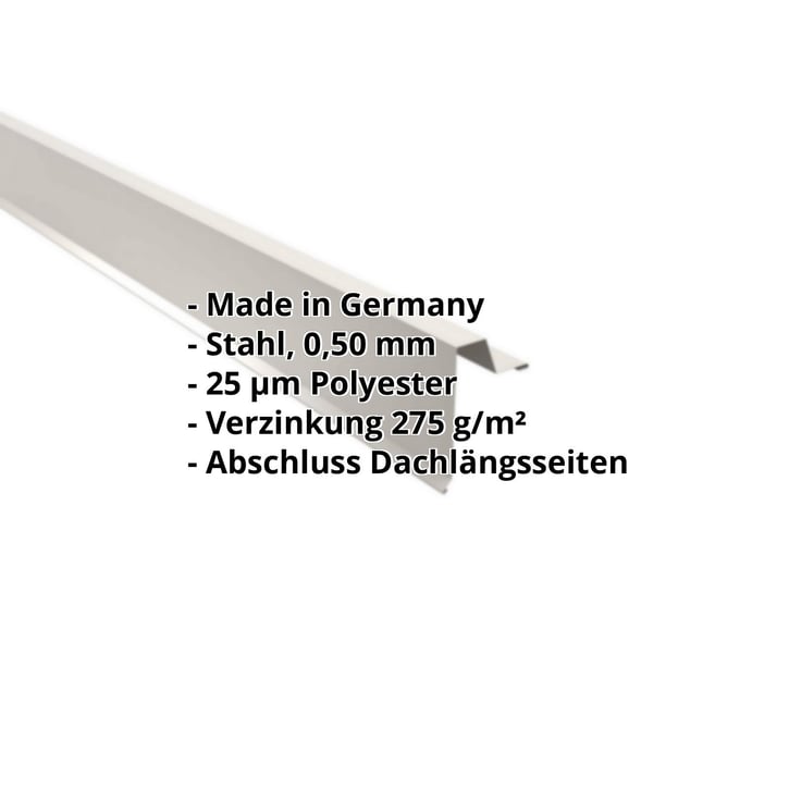 Ortgangwinkel | Stehfalzprofil 33/500 | Stahl 0,50 mm | 25 µm Polyester | 9010 - Reinweiß #2