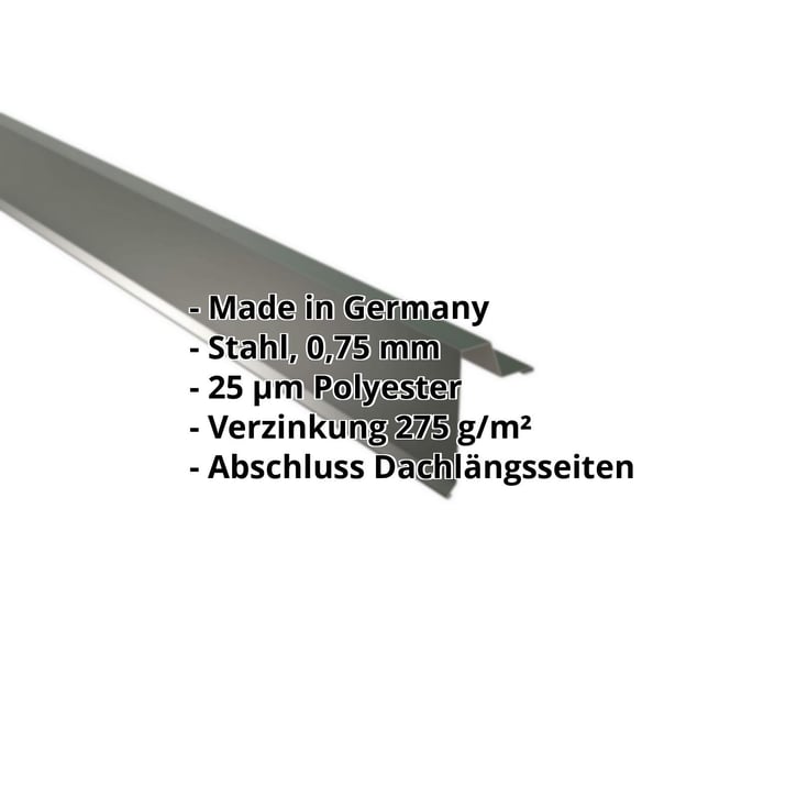 Ortgangwinkel | Stehfalzprofil 33/500 | Stahl 0,75 mm | 25 µm Polyester | 6020 - Chromoxidgrün #2