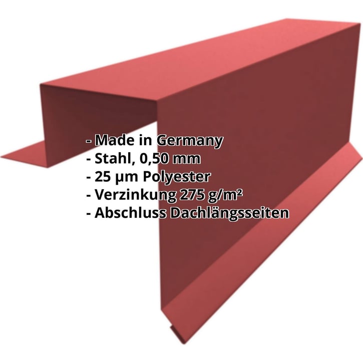 Ortgangwinkel | Stehfalzprofil PD-510-S | Stahl 0,50 mm | 25 µm Polyester | 028 - Kirschrot #2