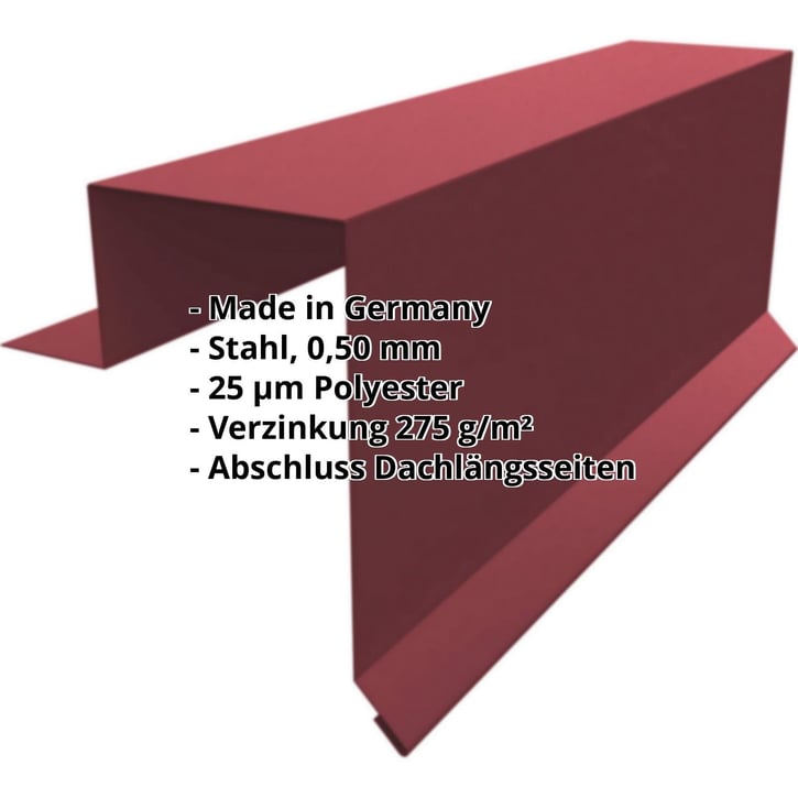 Ortgangwinkel | Stehfalzprofil PD-510-S | Stahl 0,50 mm | 25 µm Polyester | 3005 - Weinrot #2
