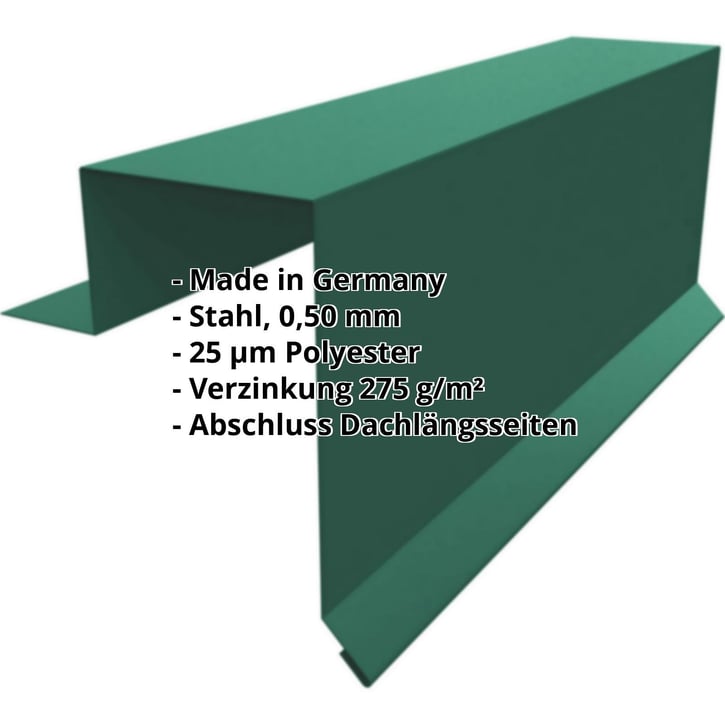 Ortgangwinkel | Stehfalzprofil PD-510-S | Stahl 0,50 mm | 25 µm Polyester | 6005 - Moosgrün #2