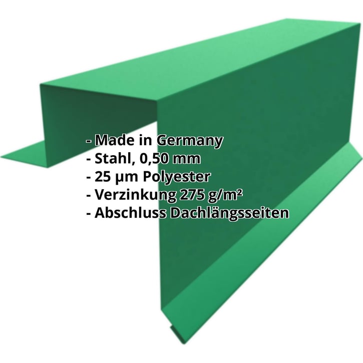 Ortgangwinkel | Stehfalzprofil PD-510-S | Stahl 0,50 mm | 25 µm Polyester | 6029 - Minzgrün #2