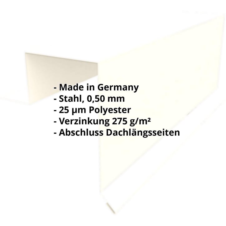 Ortgangwinkel | Stehfalzprofil PD-510-S | Stahl 0,50 mm | 25 µm Polyester | 9010 - Reinweiß #2