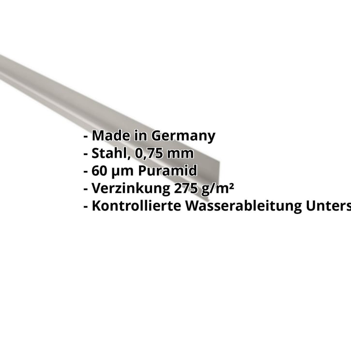 Sockelleiste | 50 x 25 x 20 mm | 100° | Stahl 0,75 mm | 60 µm Puramid | 9002 - Grauweiß #2