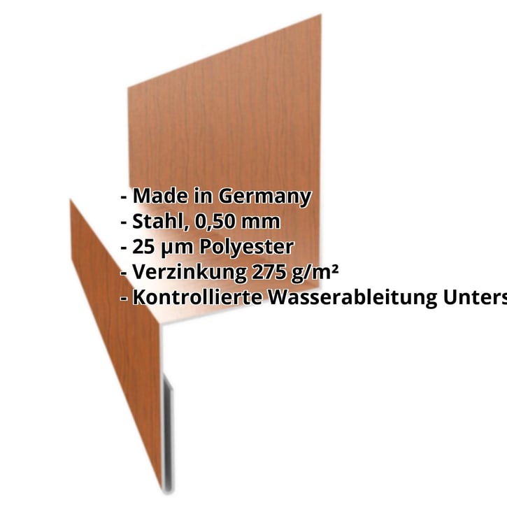 Sockelleiste | Typ 1 | 40 x 24 x 25 x 2000 mm | Stahl 0,50 mm | 25 µm Polyester | Holzoptik - Eiche #2