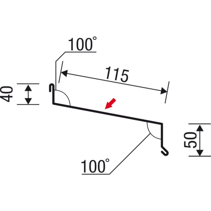 Sohlbank | 5 cm x 11,5 cm x 4 cm x 2,00 m | Stahl 0,50 mm | 25 µm Polyester | 7016 - Anthrazitgrau #5