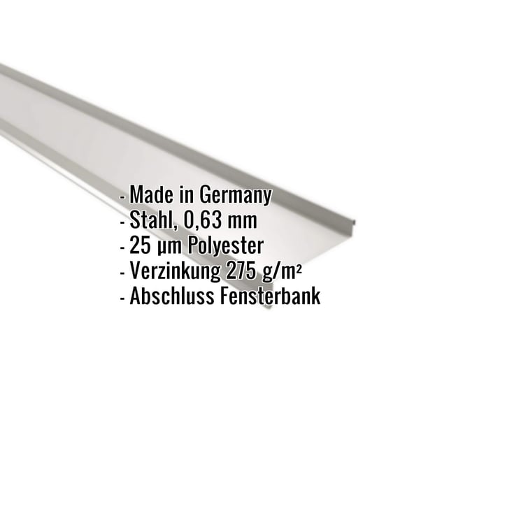 Sohlbank | 5 cm x 11,5 cm x 4 cm x 2,00 m | Stahl 0,63 mm | 25 µm Polyester | 9006 - Weißaluminium #2
