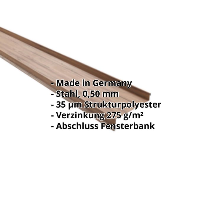 Sohlbank | 50 x 115 x 40 x 2000 mm | Stahl 0,50 mm | 35 µm Strukturpolyester | Holzoptik - Eiche #2