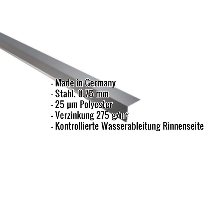 Traufenblech | 5 x 5 cm | 100° | Stahl 0,75 mm | 25 µm Polyester | 7016 - Anthrazitgrau #2