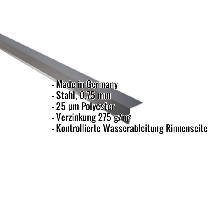 Traufenblech | 5 x 5 cm | 95° | Stahl 0,75 mm | 25 µm Polyester | 7016 - Anthrazitgrau #2