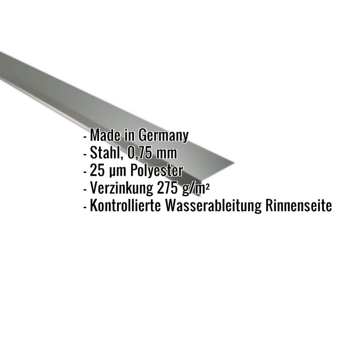 Traufenblech | 8 x 3 cm | 100° | Stahl 0,75 mm | 25 µm Polyester | 6020 - Chromoxidgrün #2