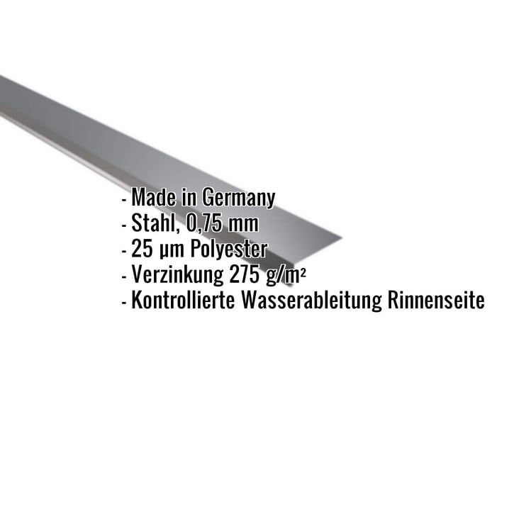 Traufenblech | 8 x 3 cm | 100° | Stahl 0,75 mm | 25 µm Polyester | 7016 - Anthrazitgrau #2