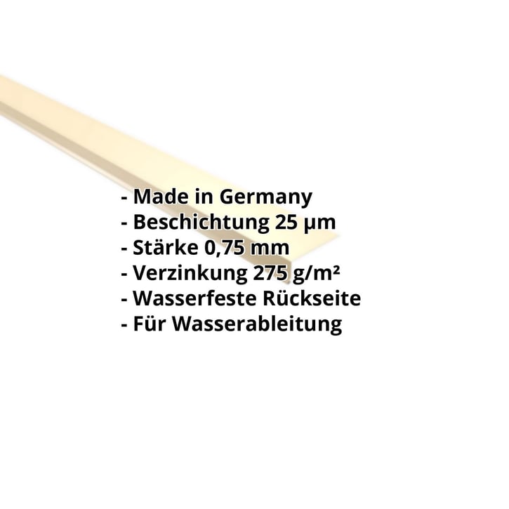 Traufenblech | 80 x 30 mm | 100° | Stahl 0,75 mm | 25 µm Polyester | 1015 - Hellelfenbein #2