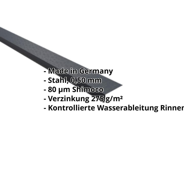 Traufenblech | 80 x 30 mm | 100° | Stahl 0,50 mm | 80 µm Shimoco | 7016 - Anthrazitgrau #2