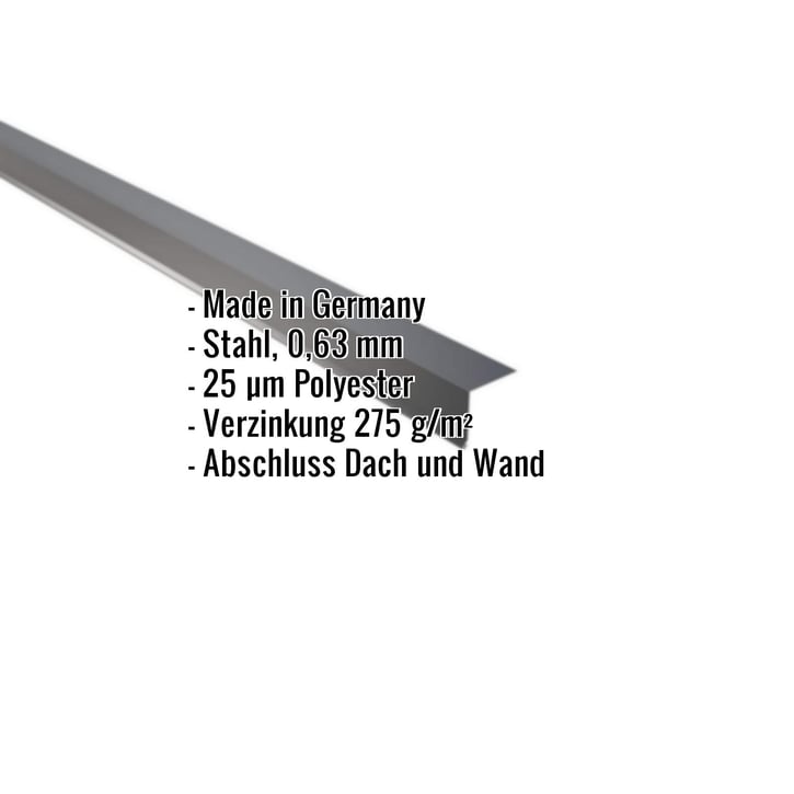 Wandanschluss | 16 x 11,5 cm | 95° | Stahl 0,63 mm | 25 µm Polyester | 7016 - Anthrazitgrau #2