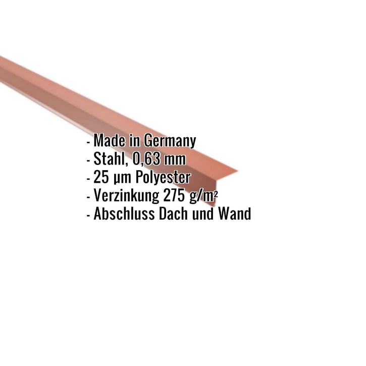 Wandanschluss | 16 x 11,5 cm | 95° | Stahl 0,63 mm | 25 µm Polyester | 8004 - Kupferbraun #2