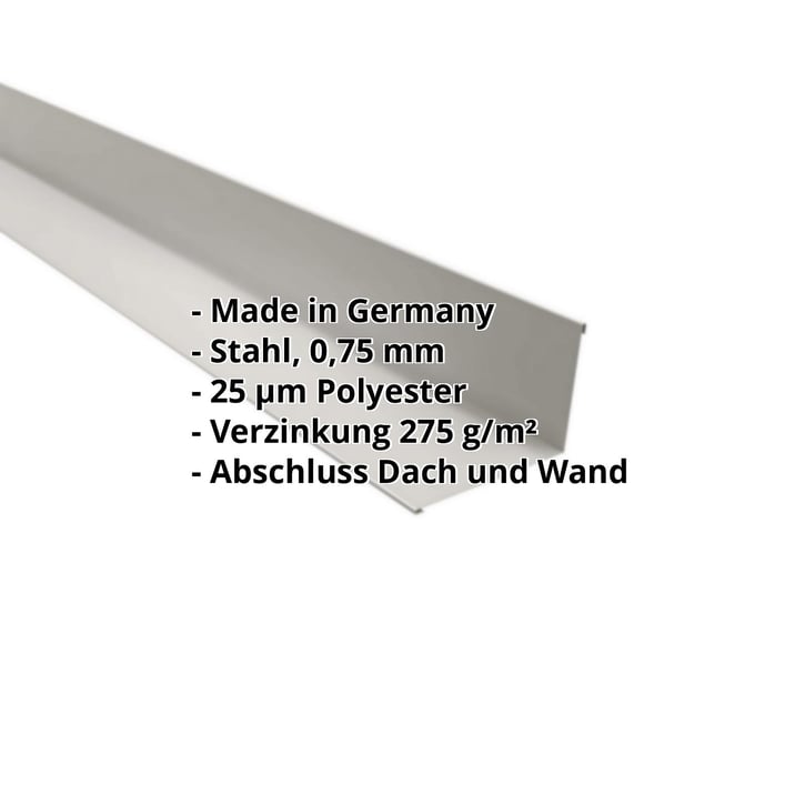 Wandanschluss | 160 x 115 mm | 95° | Stahl 0,75 mm | 25 µm Polyester | 9006 - Weißaluminium #2