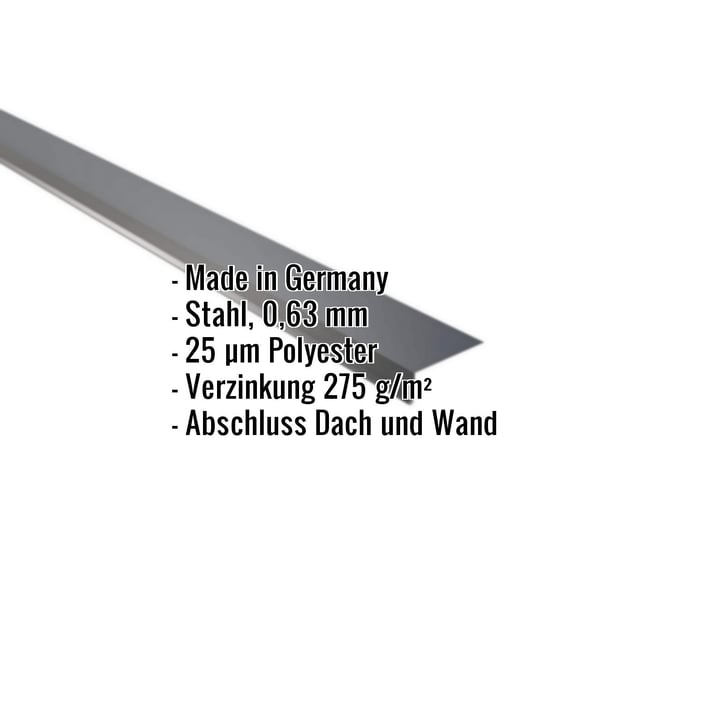 Wandanschluss | 22 x 15 cm | 95° | Stahl 0,63 mm | 25 µm Polyester | 7016 - Anthrazitgrau #2