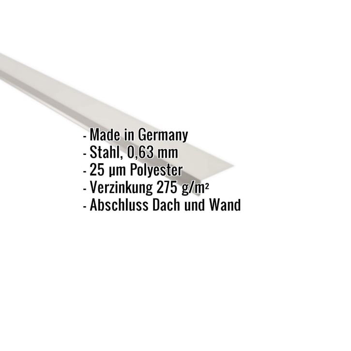 Wandanschluss | 22 x 15 cm | 95° | Stahl 0,63 mm | 25 µm Polyester | 9002 - Grauweiß #2
