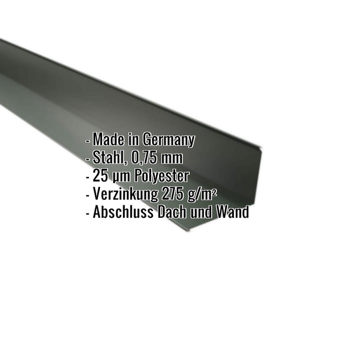 Wandanschluss | 22 x 15 cm | 95° | Stahl 0,75 mm | 25 µm Polyester | 6020 - Chromoxidgrün #2
