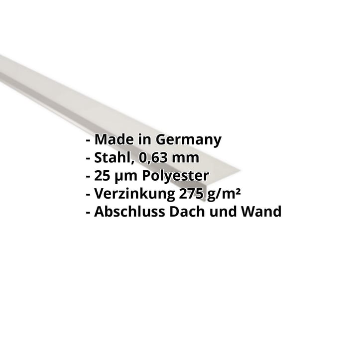 Wandanschluss | 220 x 150 mm | 95° | Stahl 0,63 mm | 25 µm Polyester | 9002 - Grauweiß #2