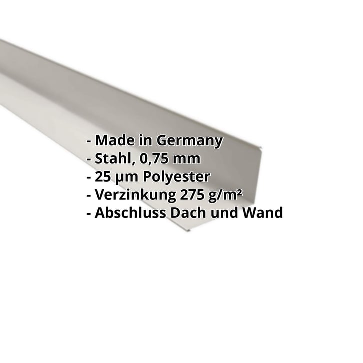 Wandanschluss | 220 x 150 mm | 95° | Stahl 0,75 mm | 25 µm Polyester | 9002 - Grauweiß #2