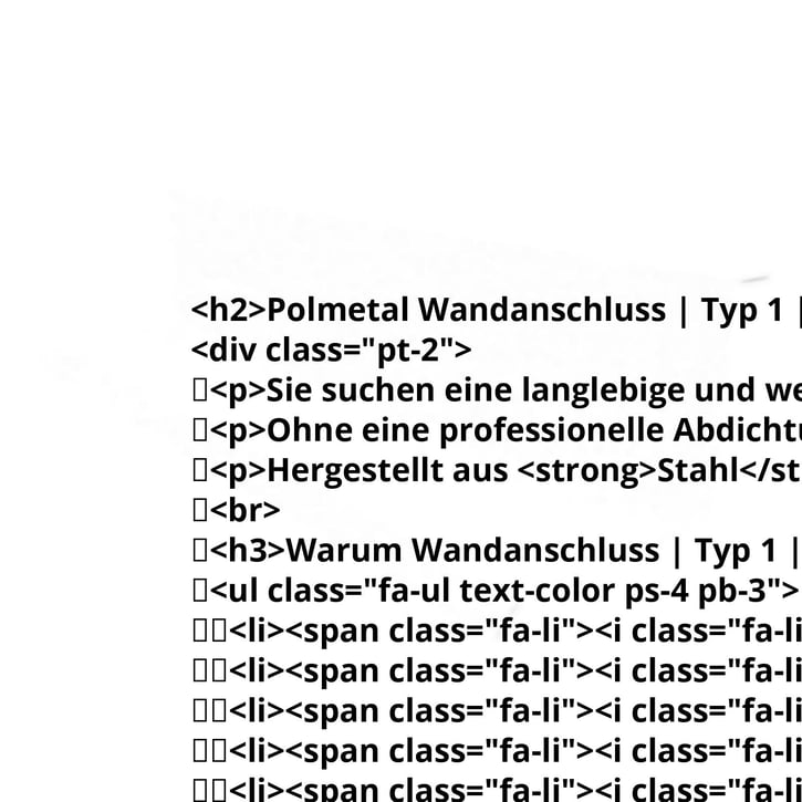 Wandanschluss | Typ 1 | 100 x 110 x 2000 mm | 90° | Stahl 0,75 mm | Aluzink | Silbergrau #2