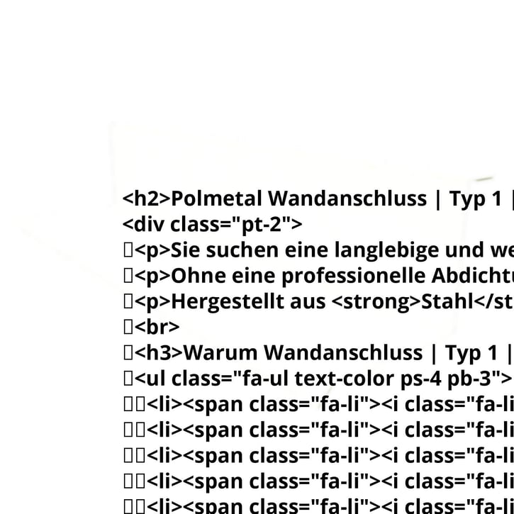 Wandanschluss | Typ 1 | 100 x 110 x 2000 mm | 90° | Stahl 0,75 mm | 50 µm PURLAK® | 9002 - Grauweiß #2