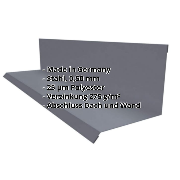 Wandanschluss | Typ 2 | 100 x 110 x 2000 mm | 90° | Stahl 0,50 mm | 25 µm Polyester | 7024 - Graphitgrau #2