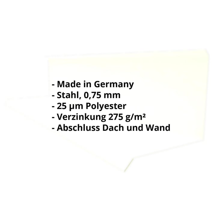 Wandanschluss | Typ 3 | 100 x 110 x 2000 | 90° | Stahl 0,75 mm | 25 µm Polyester | 9002 - Grauweiß #2